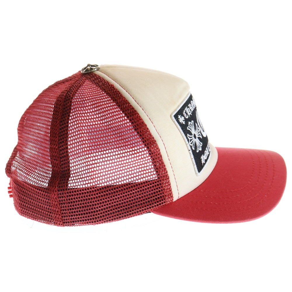 CHROME HEARTS(クロムハーツ) TRUCKER CAP CHパッチメッシュトラッカーキャップ クロスボール付 帽子 レッド/ホワイト