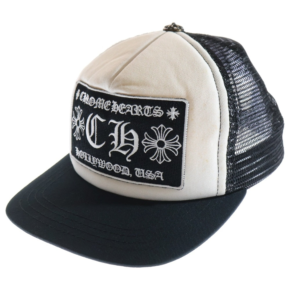 CHROME HEARTS(クロムハーツ) TRUCKER CAP CHパッチメッシュトラッカーキャップ クロスボール付 帽子 ホワイト/ブラック