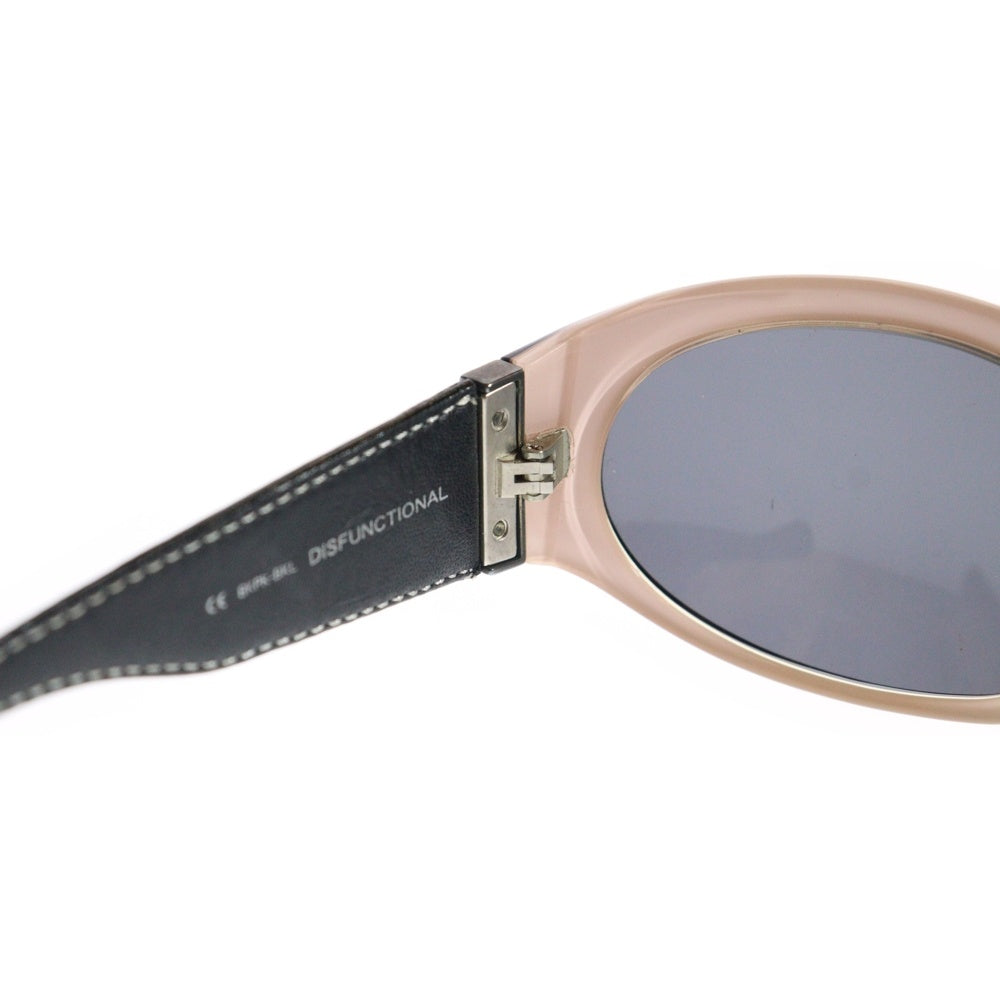 CHROME HEARTS(クロムハーツ) DISFUNCTIONAL レザートリプルクロステンプル オーバルフレームサングラス アイウェア 眼鏡 ブラック/ピンク