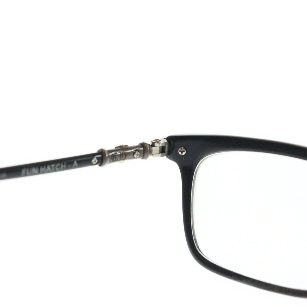 CHROME HEARTS(クロムハーツ) FUN HATCH-A クロステンプル スクエアフレームサングラス アイウェア 眼鏡 ブラック/クリア