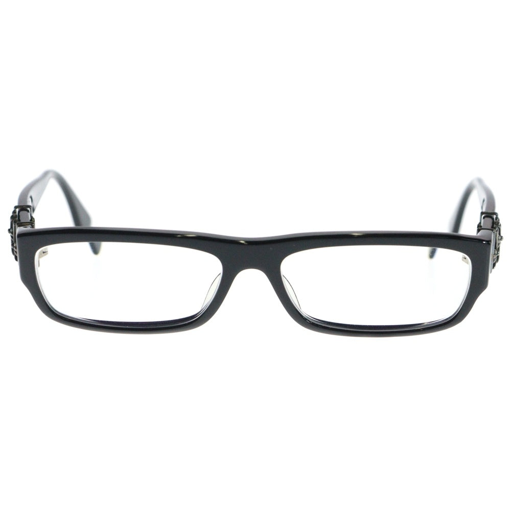 CHROME HEARTS(クロムハーツ) BELOW ME セメタリークロステンプル スクエアフレームサングラス アイウェア 眼鏡 ブラック/シルバー