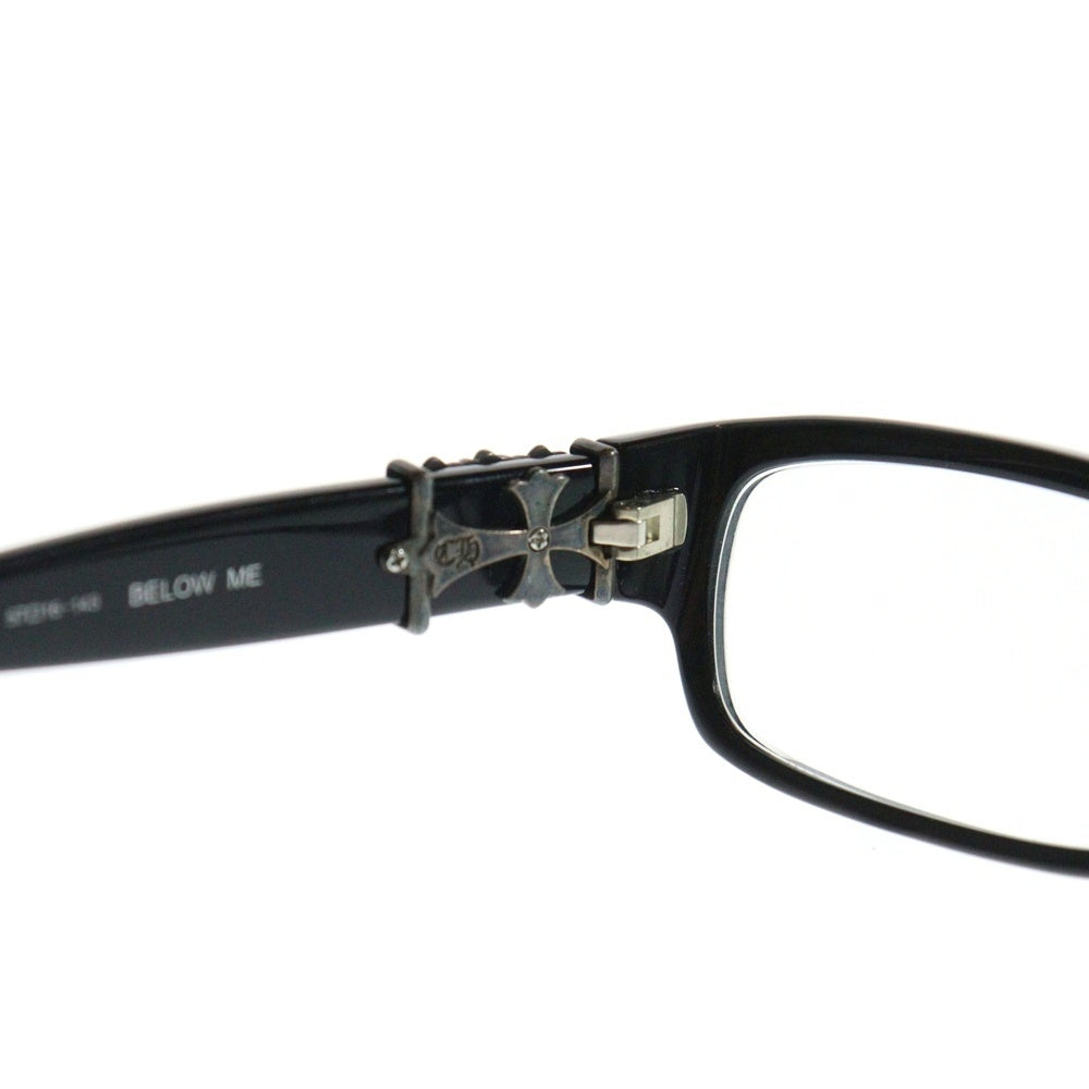 CHROME HEARTS(クロムハーツ) BELOW ME セメタリークロステンプル スクエアフレームサングラス アイウェア 眼鏡 ブラック/シルバー