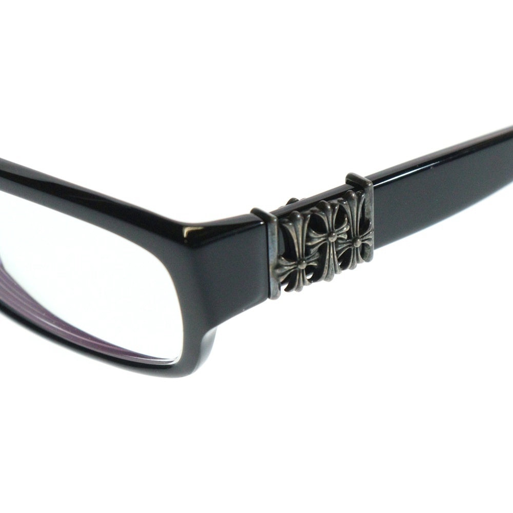 CHROME HEARTS(クロムハーツ) BELOW ME セメタリークロステンプル スクエアフレームサングラス アイウェア 眼鏡 ブラック/シルバー