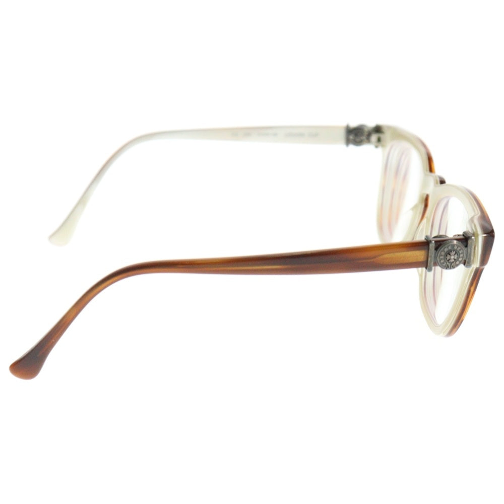 CHROME HEARTS(クロムハーツ) LOUVIN CUP ホースシューテンプル ボストンフレームサングラス アイウェア 眼鏡 ブラウン/ホワイト