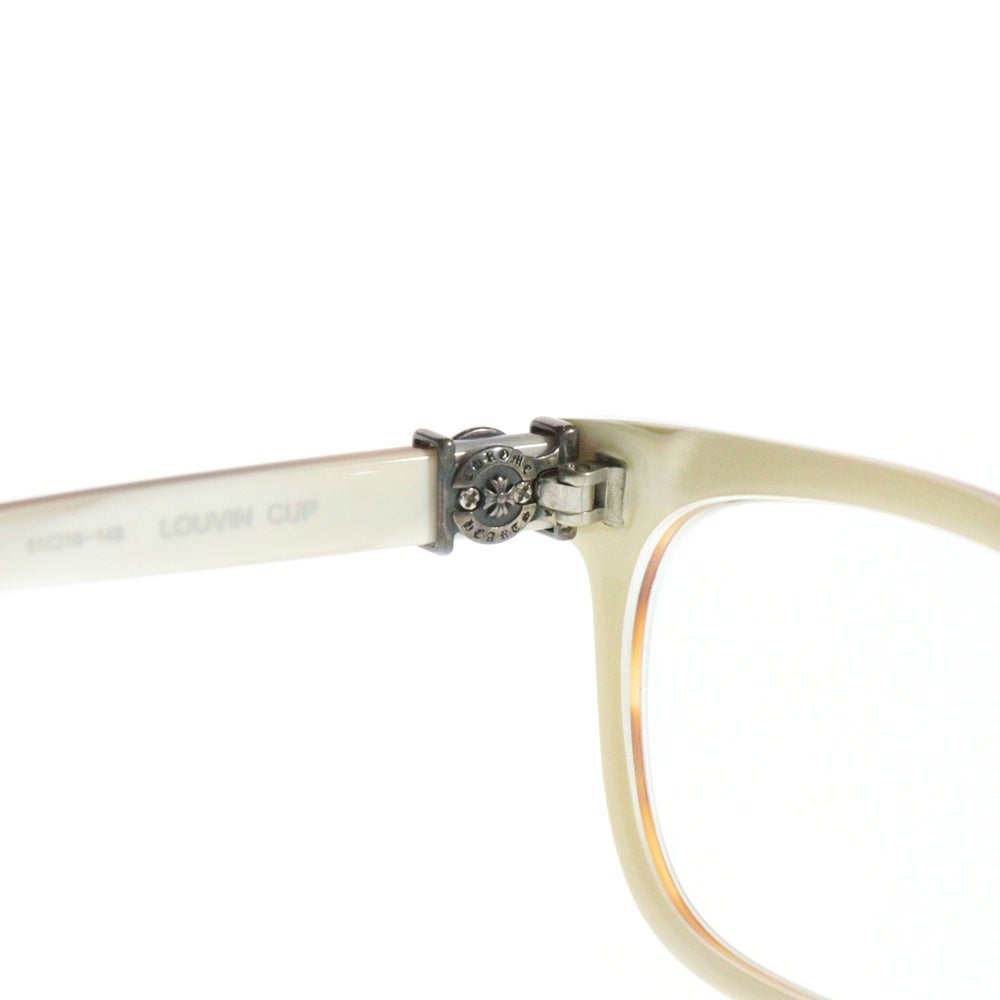 CHROME HEARTS(クロムハーツ) LOUVIN CUP ホースシューテンプル ボストンフレームサングラス アイウェア 眼鏡 ブラウン/ホワイト
