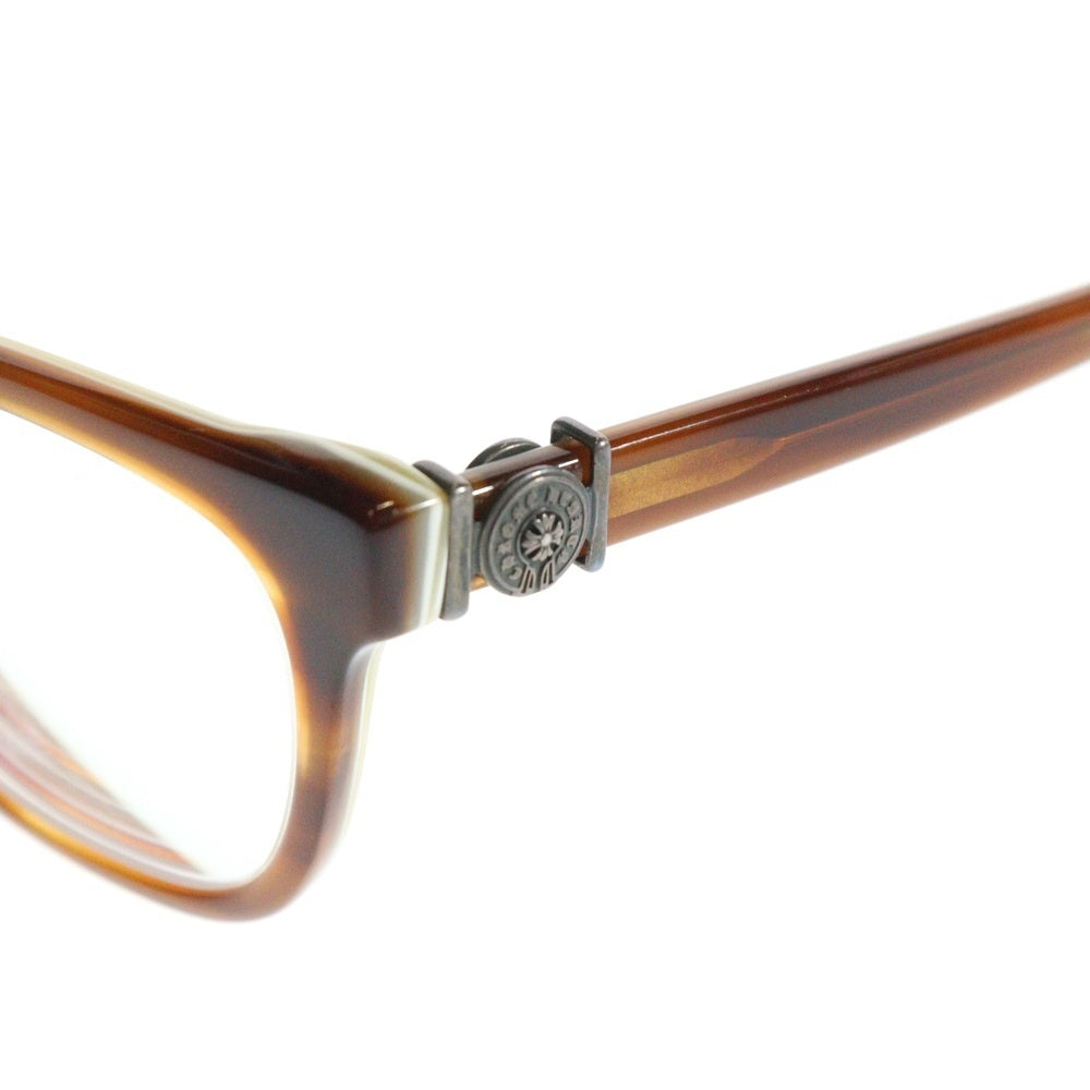 CHROME HEARTS(クロムハーツ) LOUVIN CUP ホースシューテンプル ボストンフレームサングラス アイウェア 眼鏡 ブラウン/ホワイト