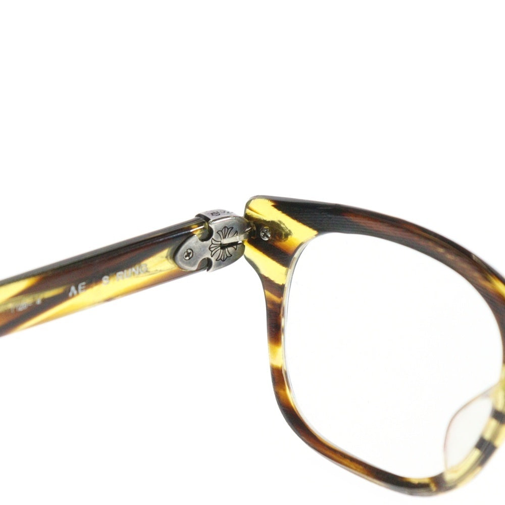 CHROME HEARTS(クロムハーツ) WELL STRUNG CHプラステンプル ヴィンテージストライプ ウェリントンサングラス アイウェア 眼鏡 ブラウン