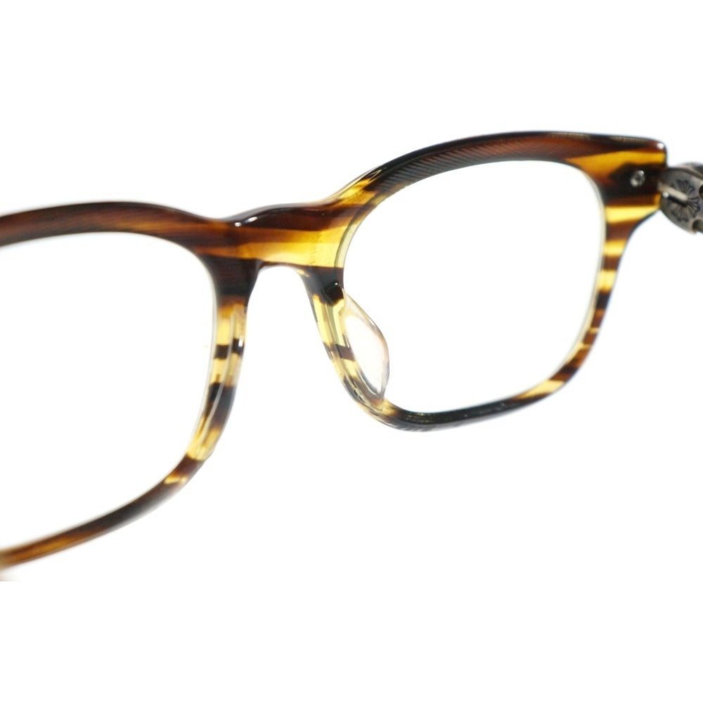 CHROME HEARTS(クロムハーツ) WELL STRUNG CHプラステンプル ヴィンテージストライプ ウェリントンサングラス アイウェア 眼鏡 ブラウン