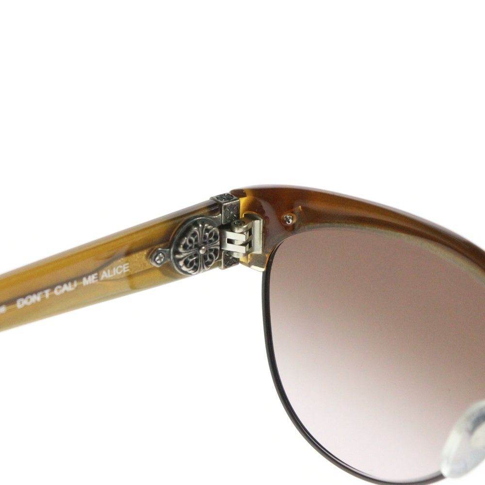 CHROME HEARTS(クロムハーツ) DON'T CALL ME ALICE オーバルテンプルサングラス アイウェア 眼鏡 ブラウン/ブラック