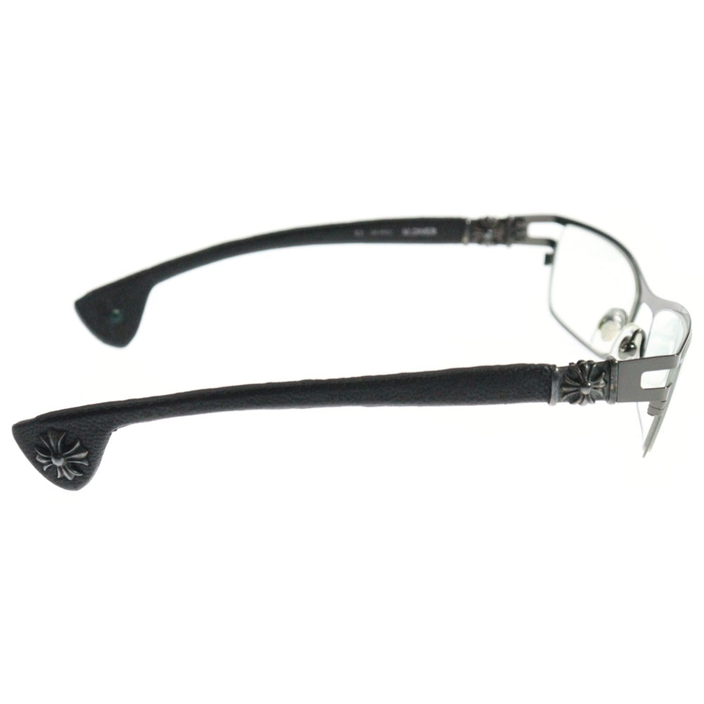 CHROME HEARTS(クロムハーツ) M.DIVER CHプラステンプル レザーサングラス アイウェア 眼鏡 ブラック/クリア