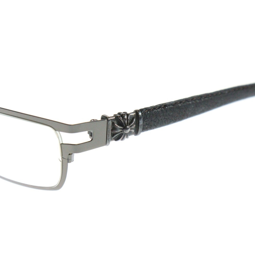 CHROME HEARTS(クロムハーツ) M.DIVER CHプラステンプル レザーサングラス アイウェア 眼鏡 ブラック/クリア