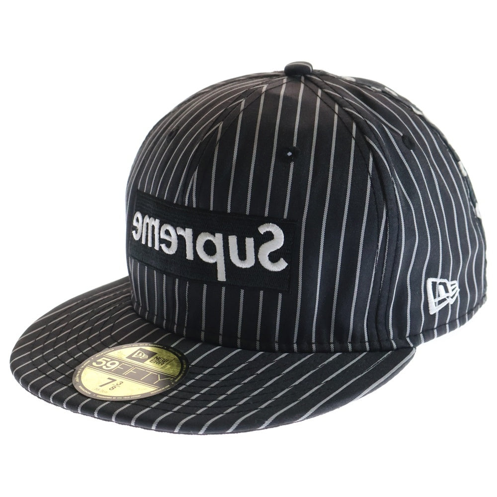 SUPREME(シュプリーム) 14SS ×COMME des GARCON SHIRT ×New Era コムデギャルソン ニューエラ ボックスロゴ ベースボールキャップ 帽子 ブラック/ホワイト