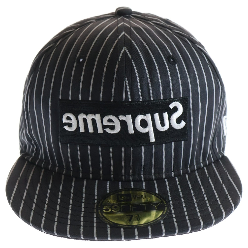 SUPREME(シュプリーム) 14SS ×COMME des GARCON SHIRT ×New Era コムデギャルソン ニューエラ ボックスロゴ ベースボールキャップ 帽子 ブラック/ホワイト