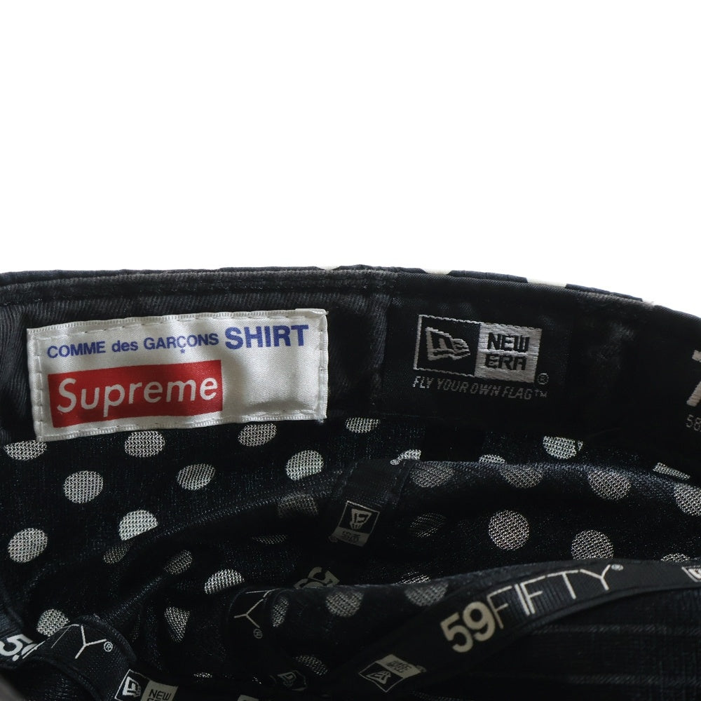 SUPREME(シュプリーム) 14SS ×COMME des GARCON SHIRT ×New Era コムデギャルソン ニューエラ ボックスロゴ ベースボールキャップ 帽子 ブラック/ホワイト