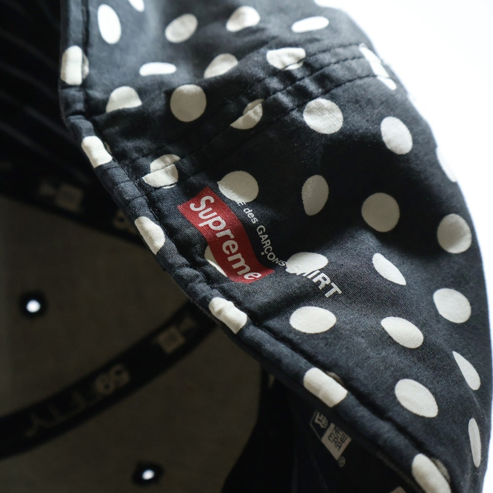 SUPREME(シュプリーム) 14SS ×COMME des GARCON SHIRT ×New Era コムデギャルソン ニューエラ ボックスロゴ ベースボールキャップ 帽子 ブラック/ホワイト