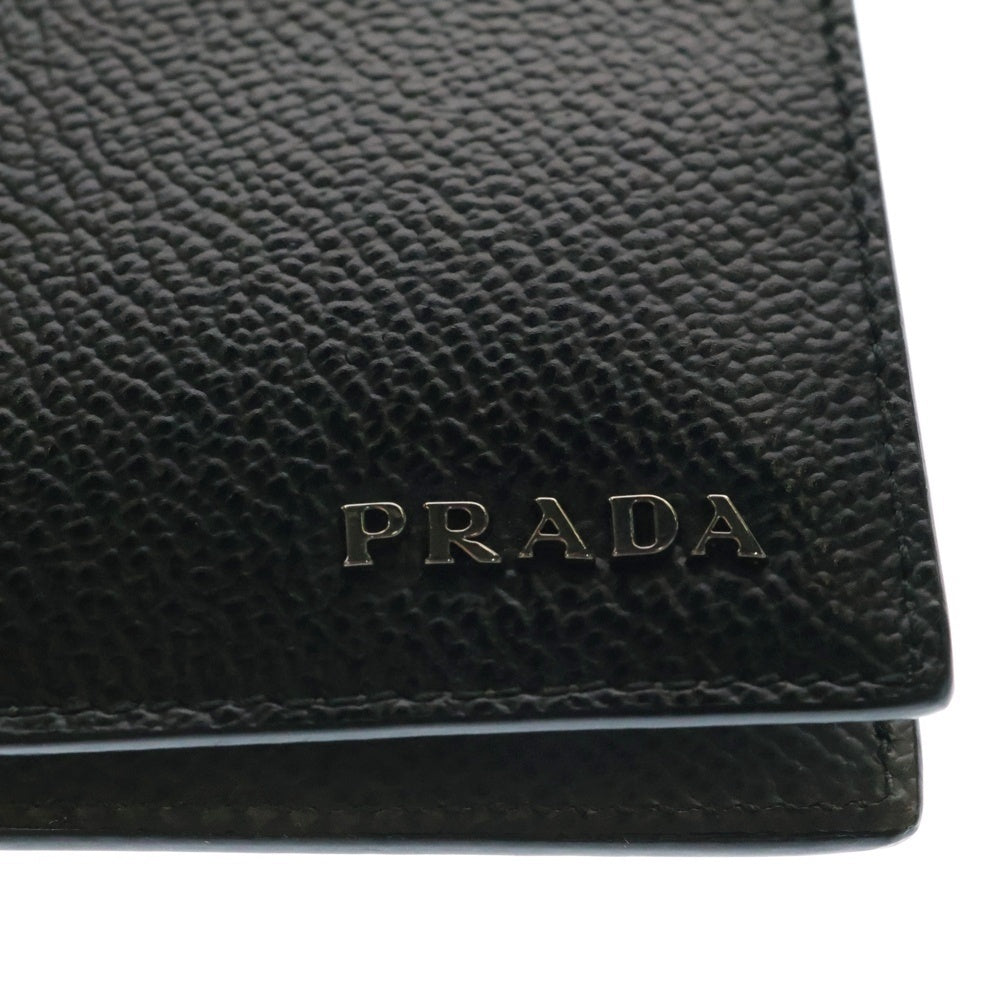 PRADA(プラダ) レザーカードケース ブラック/グレー