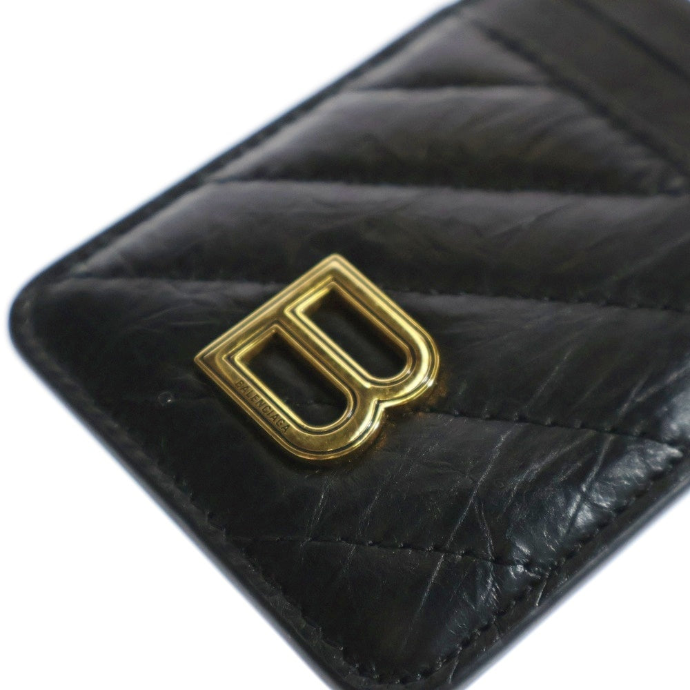BALENCIAGA(バレンシアガ) キルテッド マグネットパスケース カードケース ブラック