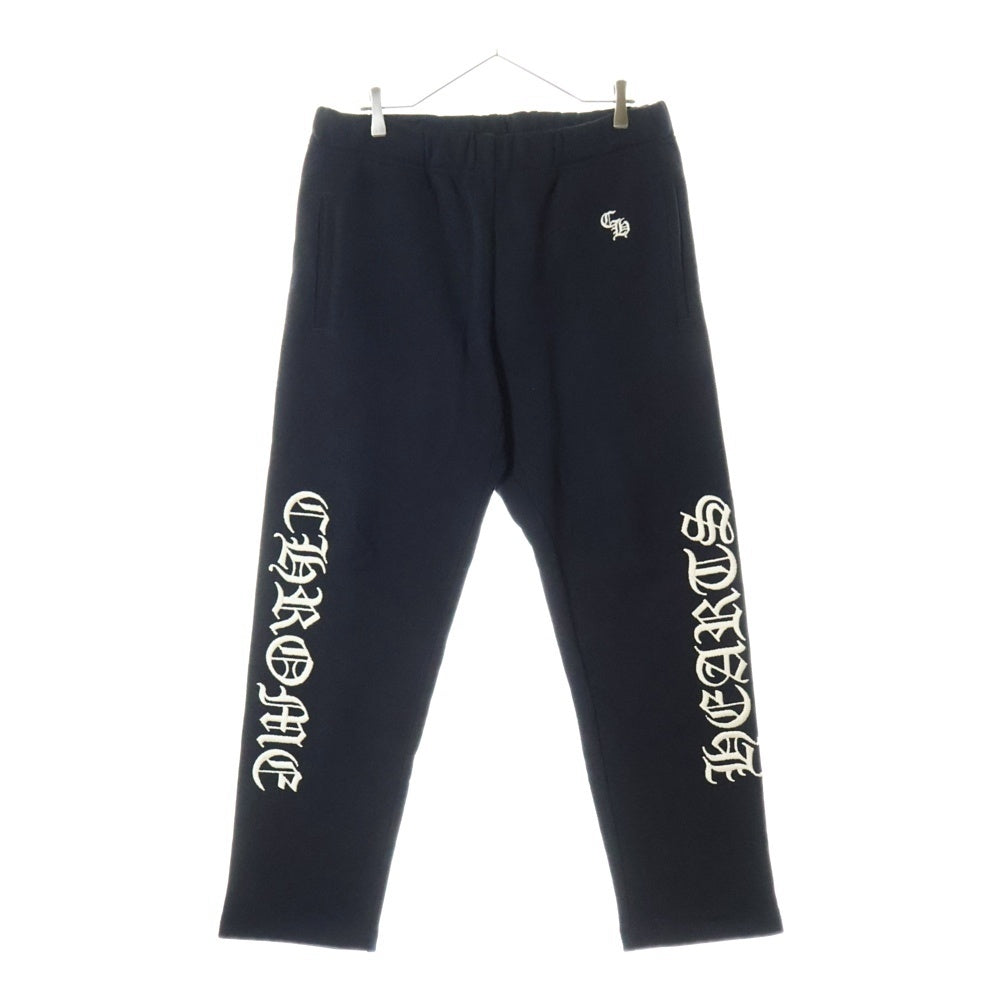 CHROME HEARTS(クロムハーツ) Y NOT SLO RIDE ロゴ刺繍CHプラスレザーパッチスウェットパンツ ブラック