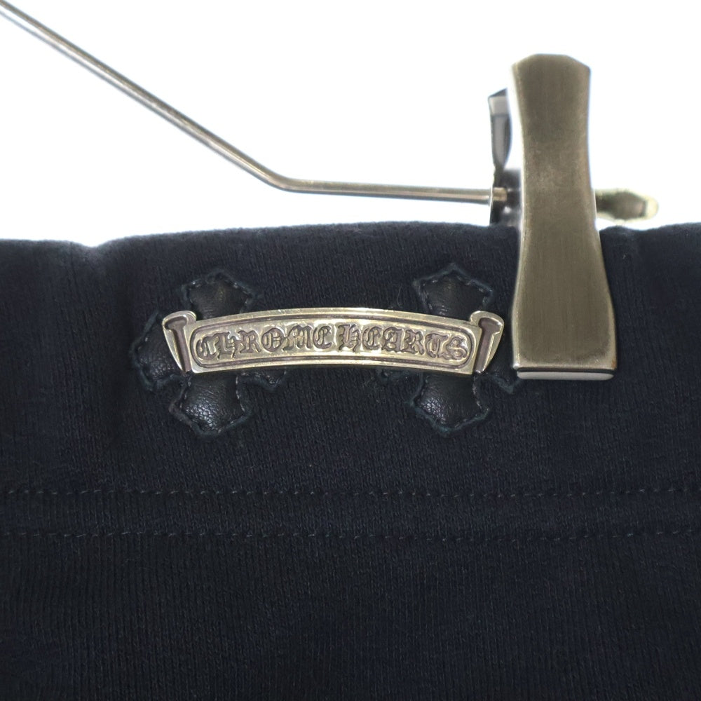 CHROME HEARTS(クロムハーツ) Y NOT SLO RIDE ロゴ刺繍CHプラスレザーパッチスウェットパンツ ブラック