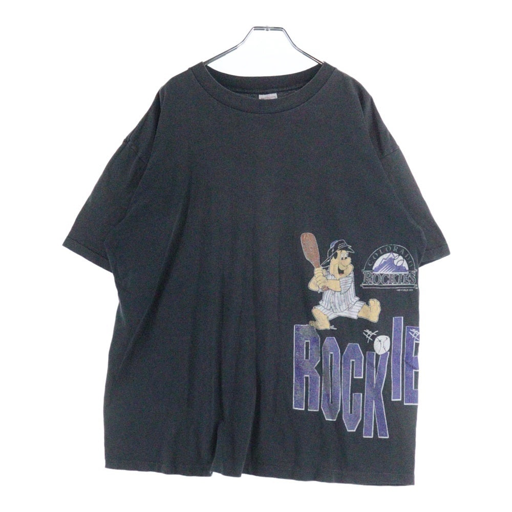 VINTAGE(ヴィンテージ) 90s Flintstone MLB Tee フリントストーン MLB アスレチックス 半袖Tシャツ カットソー ブラック