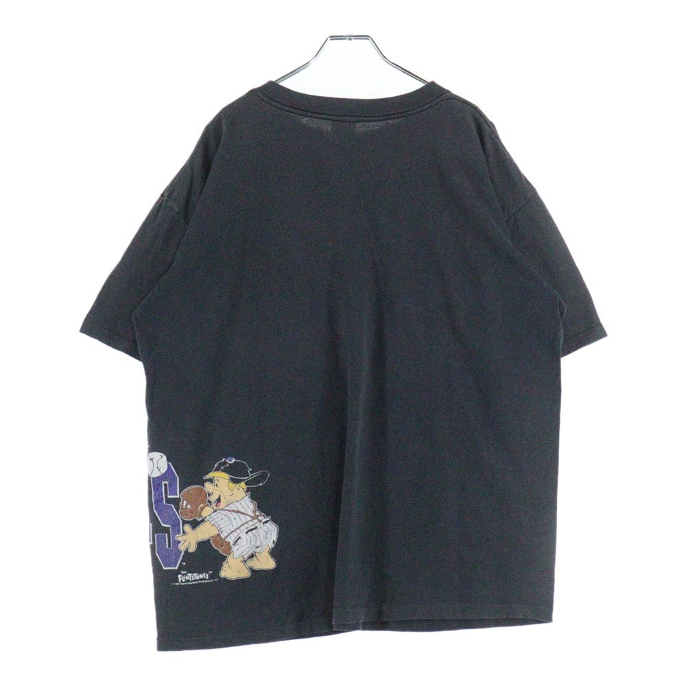 VINTAGE(ヴィンテージ) 90s Flintstone MLB Tee フリントストーン MLB アスレチックス 半袖Tシャツ カットソー ブラック