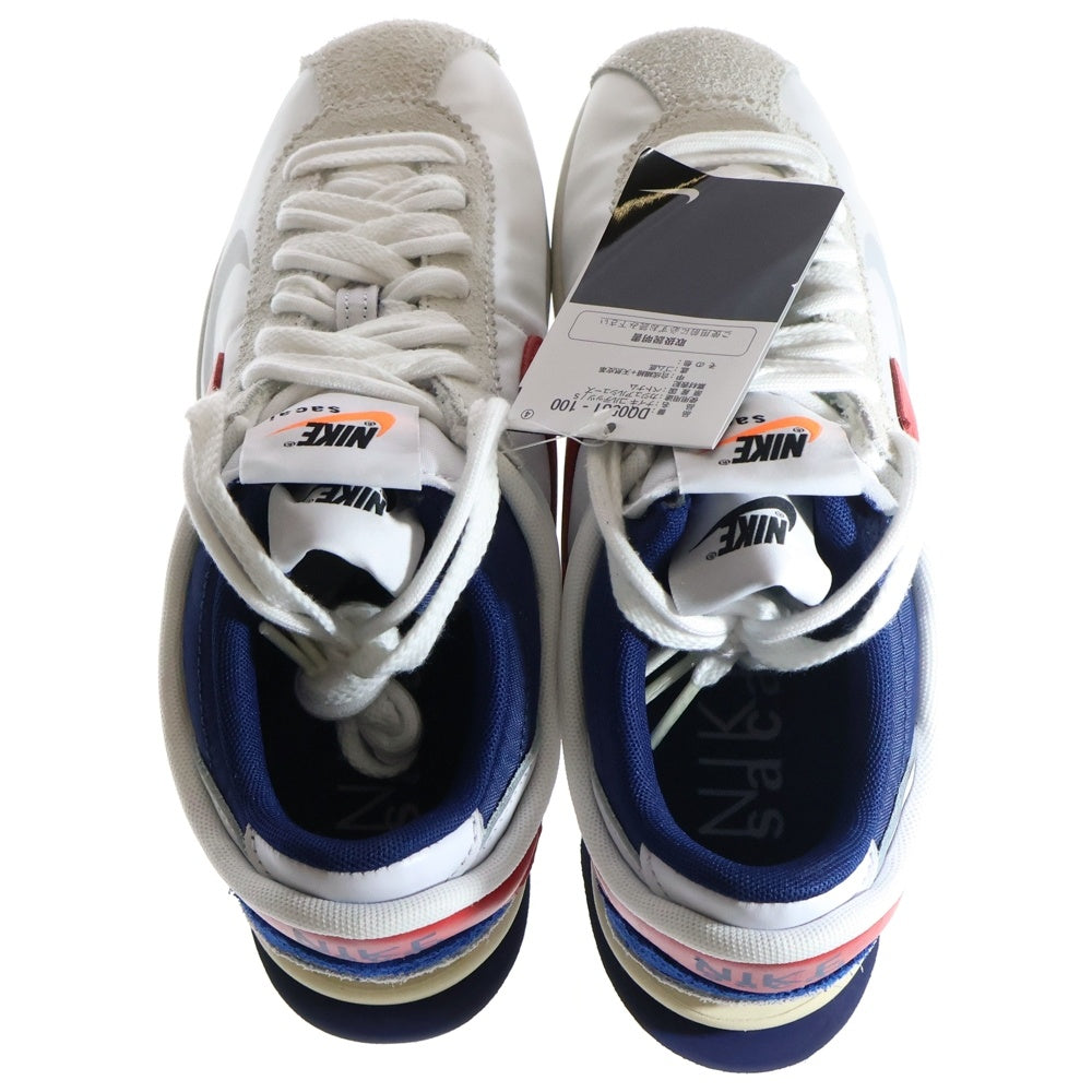 NIKE(ナイキ) ×Sacai Zoom Cortez White and University Red DQ0581-100 サカイ ズームコルテッツ ローカットスニーカー シューズ US8/26.0cm ホワイト