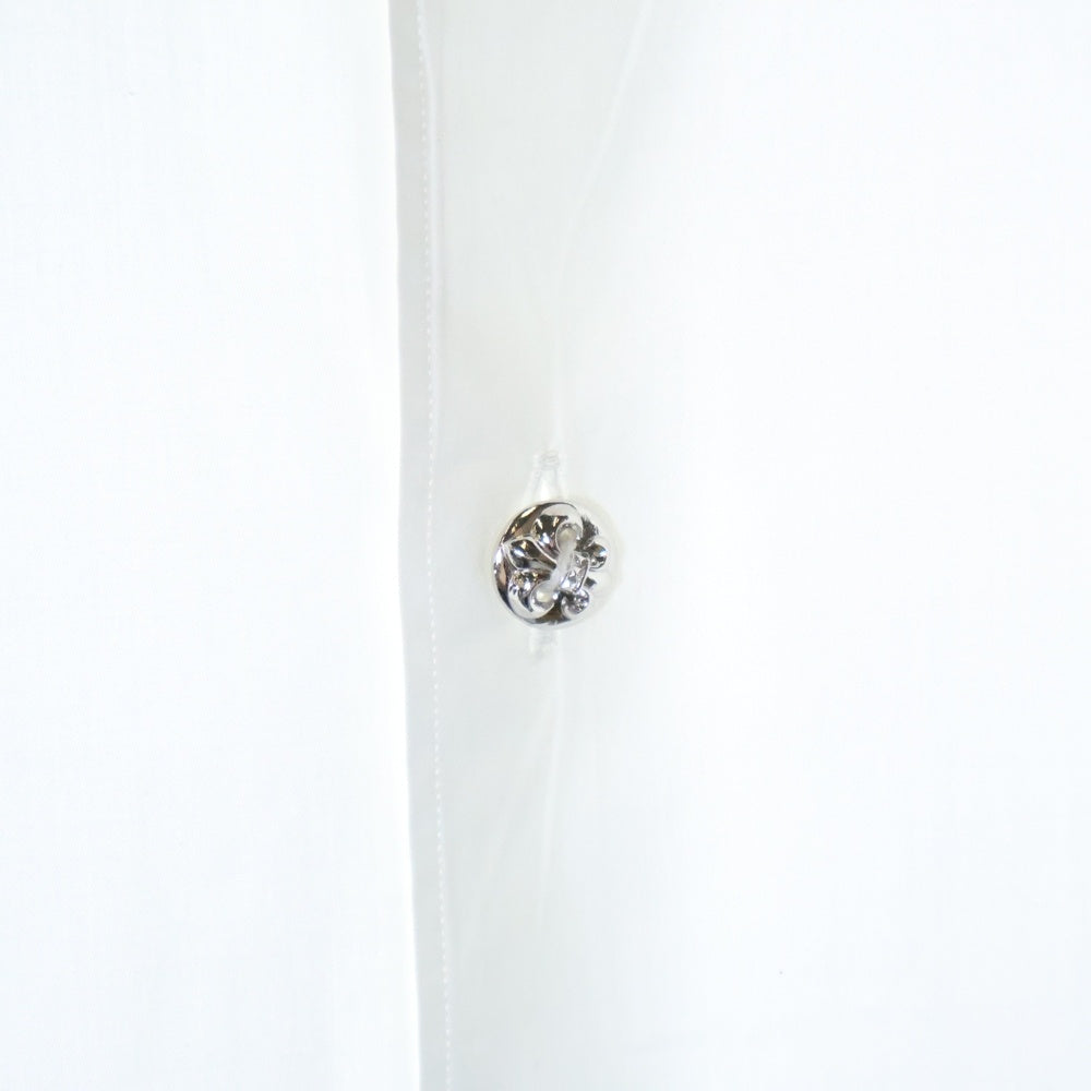CHROME HEARTS(クロムハーツ) BS FLEUR DRESS SHIRT BSフレアボタン オーバーサイズコットン長袖シャツ ホワイト