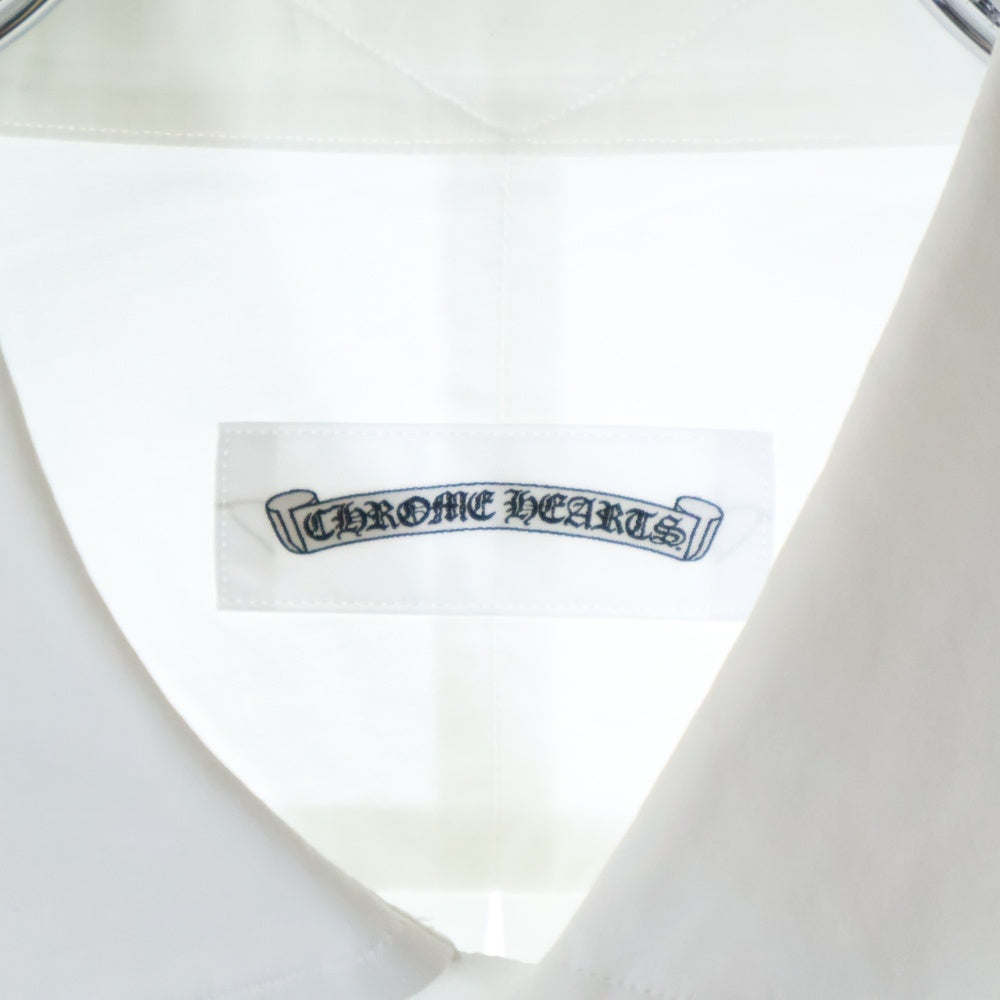 CHROME HEARTS(クロムハーツ) BS FLEUR DRESS SHIRT BSフレアボタン オーバーサイズコットン長袖シャツ ホワイト