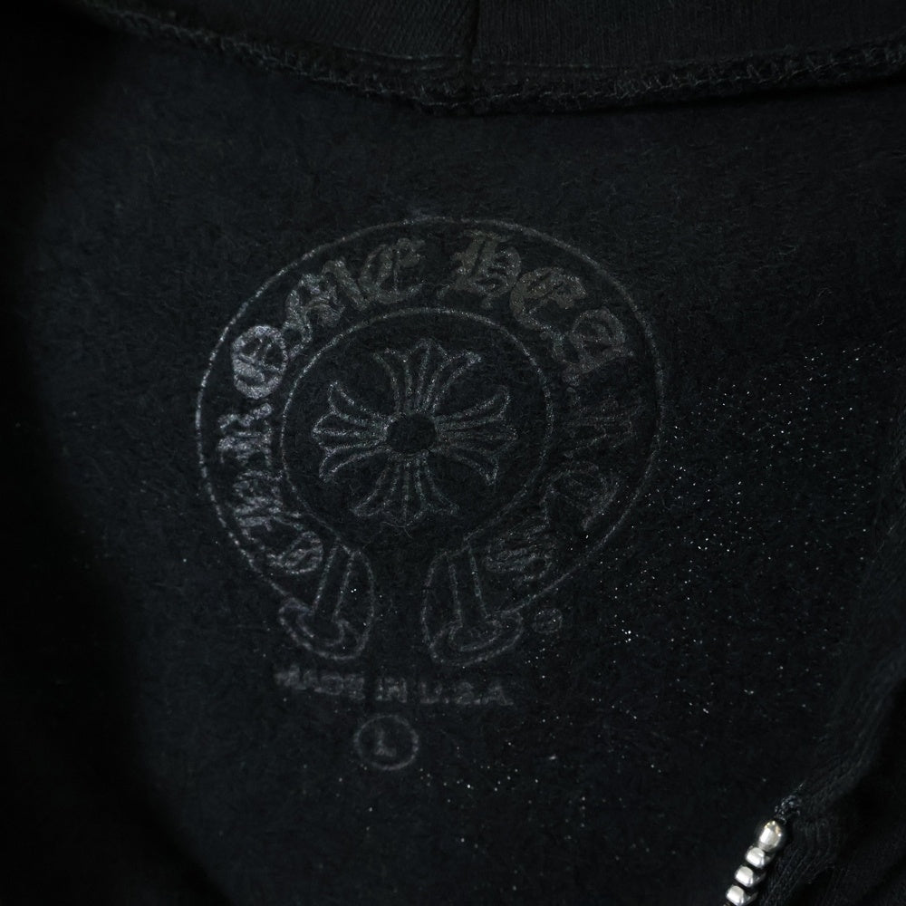 CHROME HEARTS(クロムハーツ) SWTSHRT HD ZIP オンライン限定 グリッターアームロゴジップアップフーディーパーカー ブラック/ブラウン