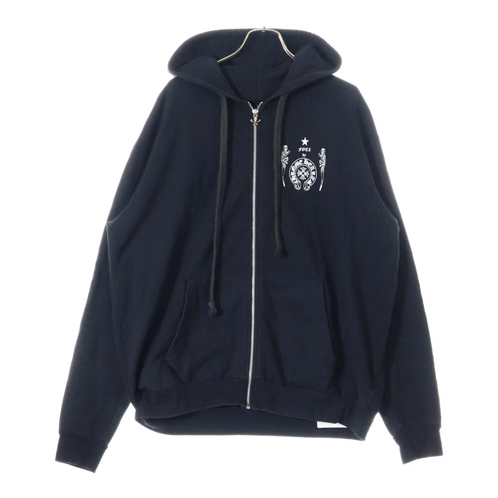 CHROME HEARTS(クロムハーツ) SWTSHRT HD ZIP FOTI フォティ スカルバックプリントジップアップフーディーパーカー ブラック
