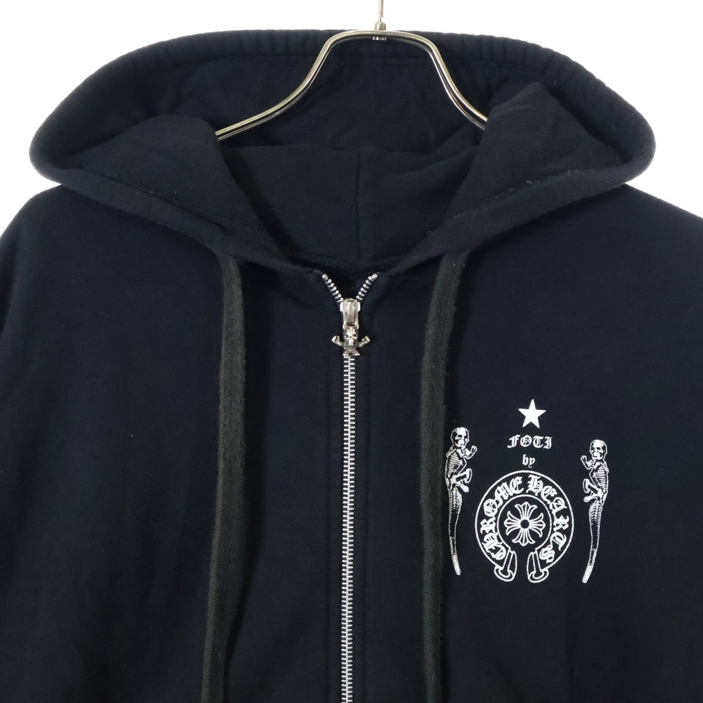CHROME HEARTS(クロムハーツ) SWTSHRT HD ZIP FOTI フォティ スカルバックプリントジップアップフーディーパーカー ブラック