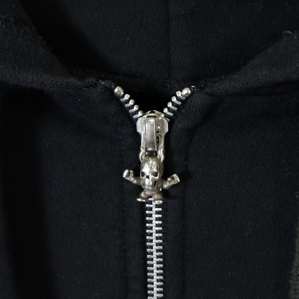 CHROME HEARTS(クロムハーツ) SWTSHRT HD ZIP FOTI フォティ スカルバックプリントジップアップフーディーパーカー ブラック