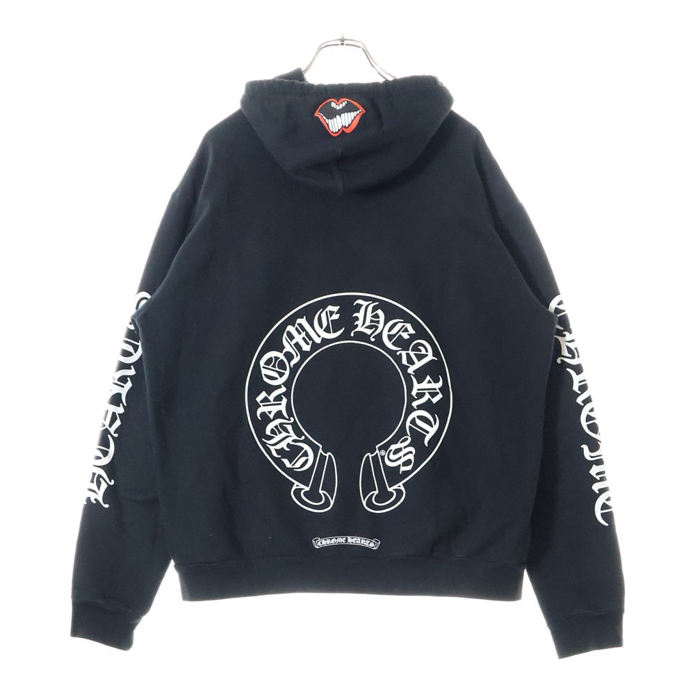 CHROME HEARTS(クロムハーツ) ×MATTY BOY Chomper Horseshoe Hoodie マッティボーイ チョンパーホースシュー スウェットプルオーバーフーディーパーカー ブラック