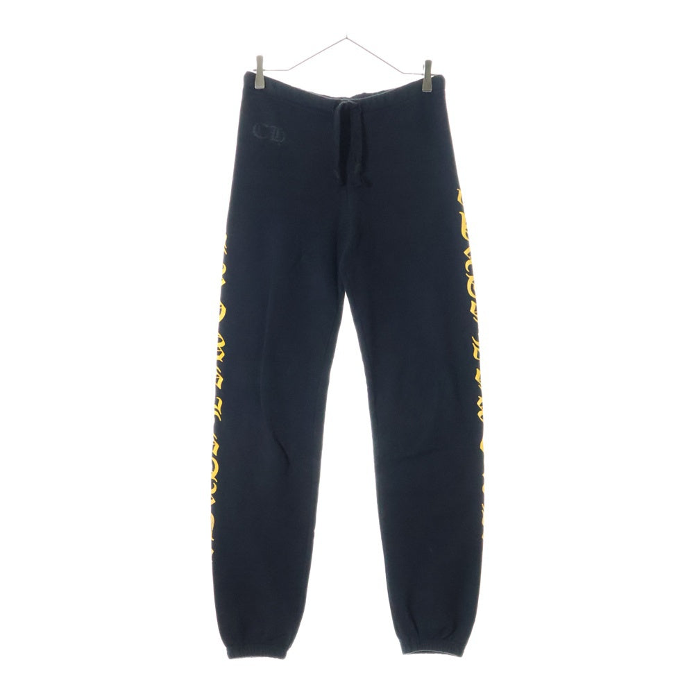 CHROME HEARTS(クロムハーツ) Sweat Pants サイドロゴプリント スウェットパンツ ブラック/イエロー
