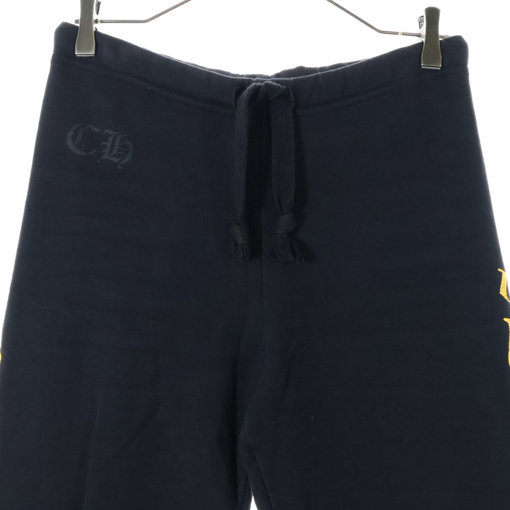 CHROME HEARTS(クロムハーツ) Sweat Pants サイドロゴプリント スウェットパンツ ブラック/イエロー