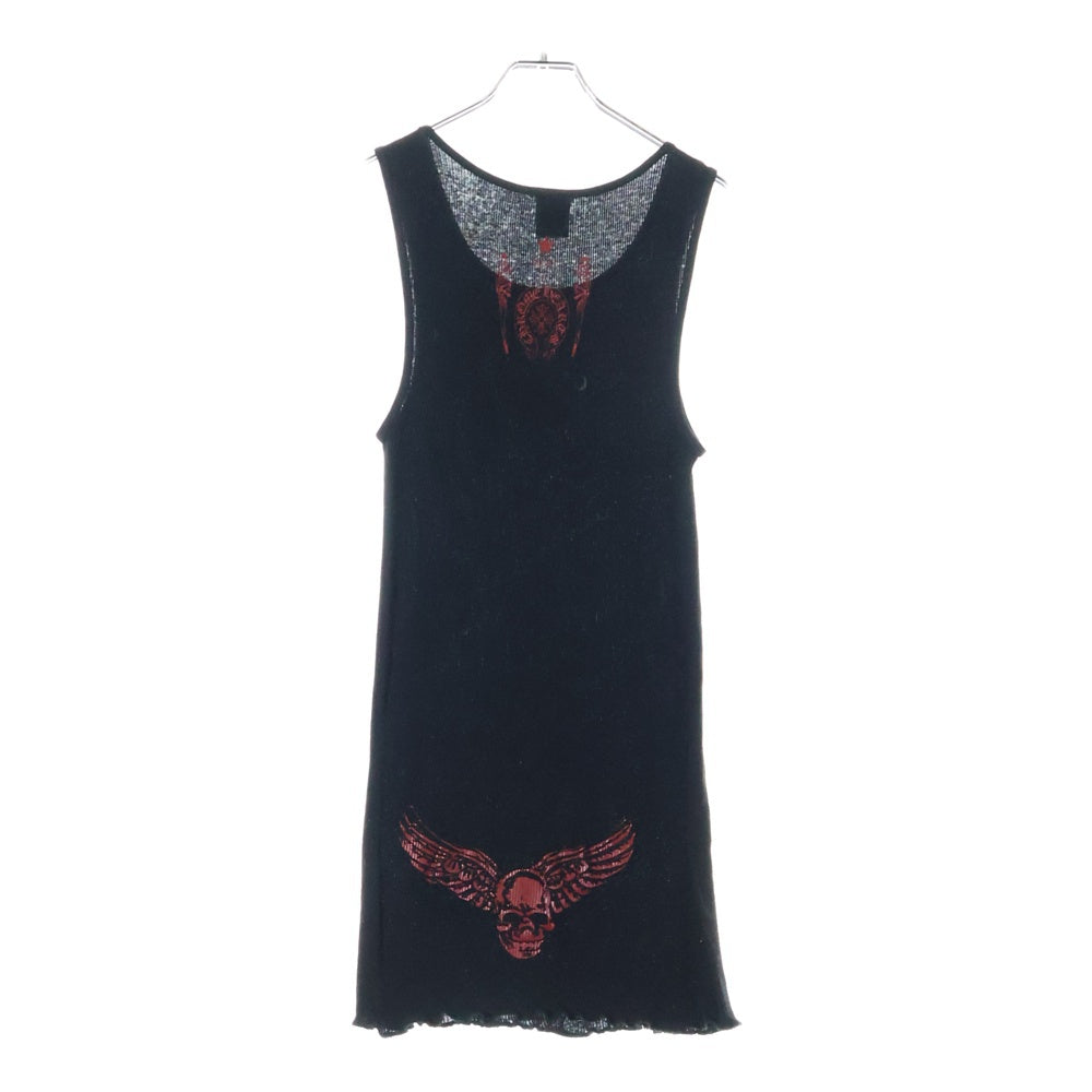 CHROME HEARTS(クロムハーツ) OLD FOTI オールド フォティ プリントリブタンクトップ ノースリーブ ブラック/レッド