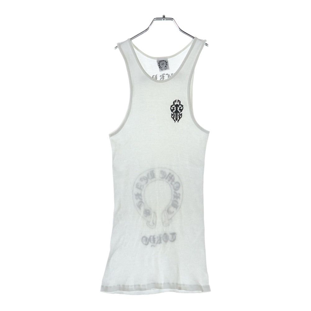 CHROME HEARTS(クロムハーツ) OLD VINE DAGGER HORSESHOE オールド 東京限定 ヴァインダガー ホースシュー リブタンクトップ ノースリーブ ホワイト
