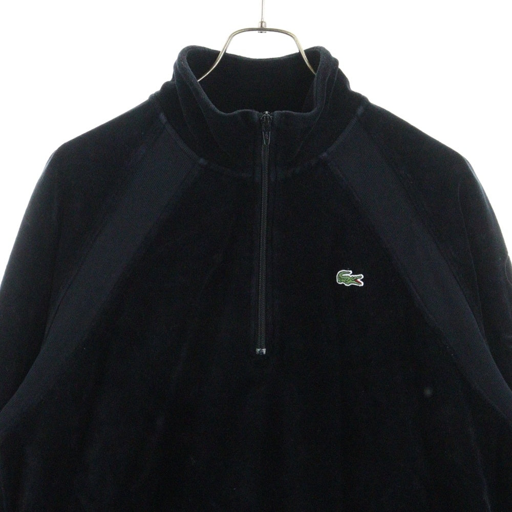 SUPREME(シュプリーム) 18SS ×Lacoste Velour Harf-Zip Track Top ラコステ ベロア ハーフジップ トラックジャケット ブラック