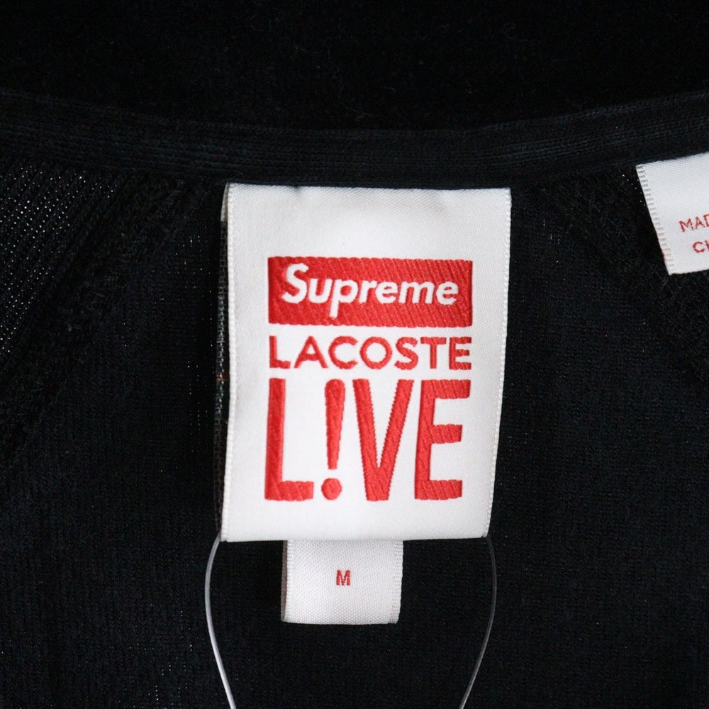 SUPREME(シュプリーム) 18SS ×Lacoste Velour Harf-Zip Track Top ラコステ ベロア ハーフジップ トラックジャケット ブラック