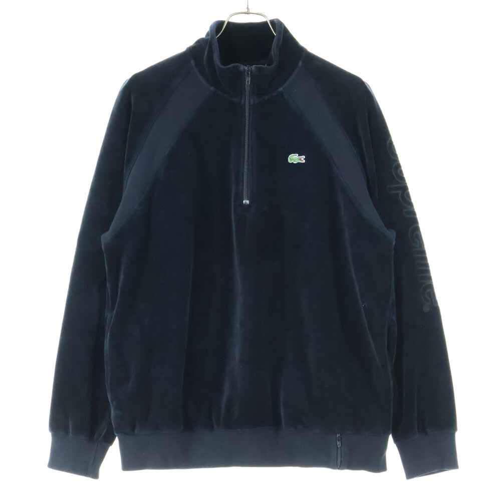 SUPREME(シュプリーム) 18SS ×Lacoste Velour Harf-Zip Track Top ラコステ ベロア ハーフジップ トラックジャケット ブラック