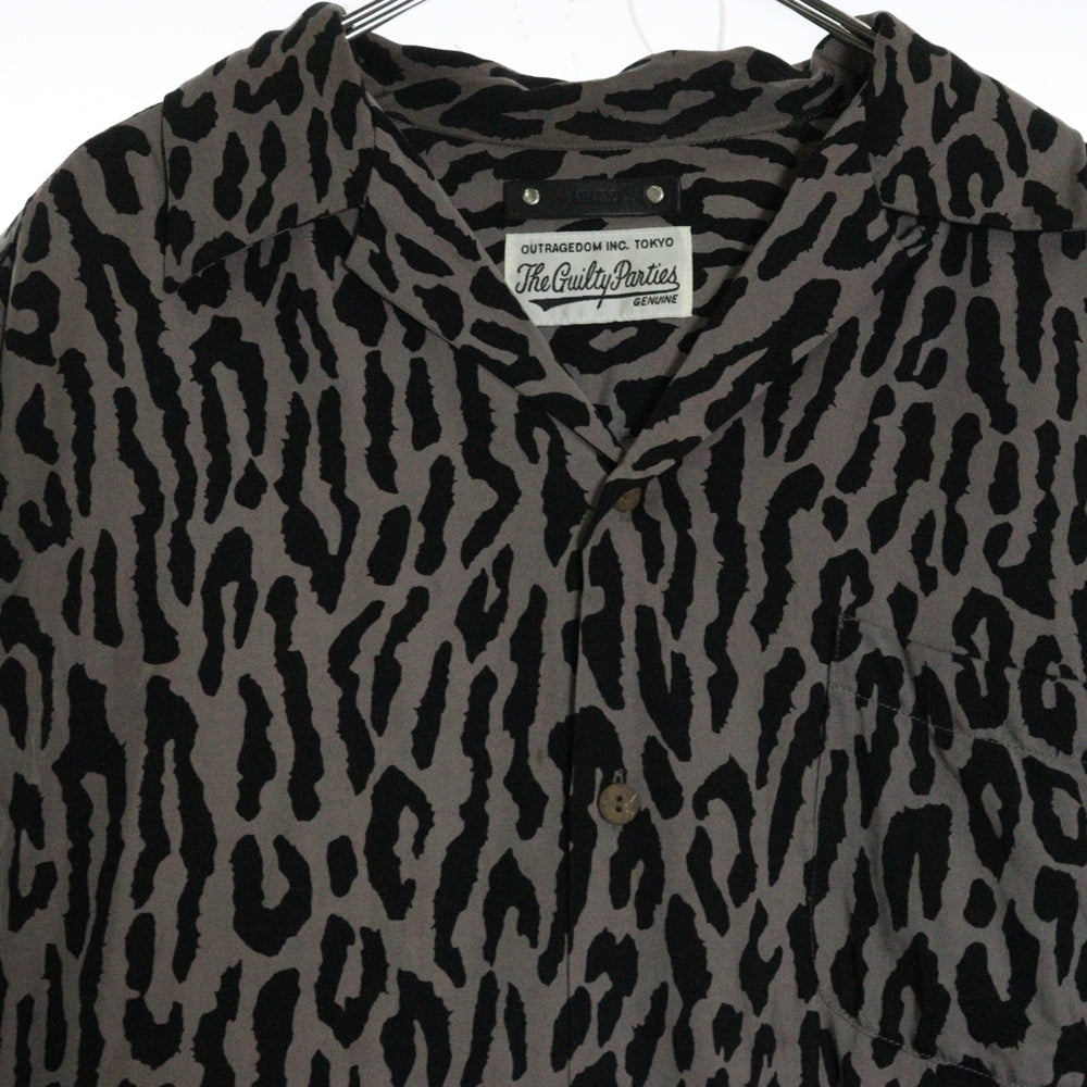 WACKO MARIA(ワコマリア) ×MINEDENIM 22MND-WM001-77-032 マインデニム レオパード柄 半袖シャツ 開襟シャツ グレー/ブラック