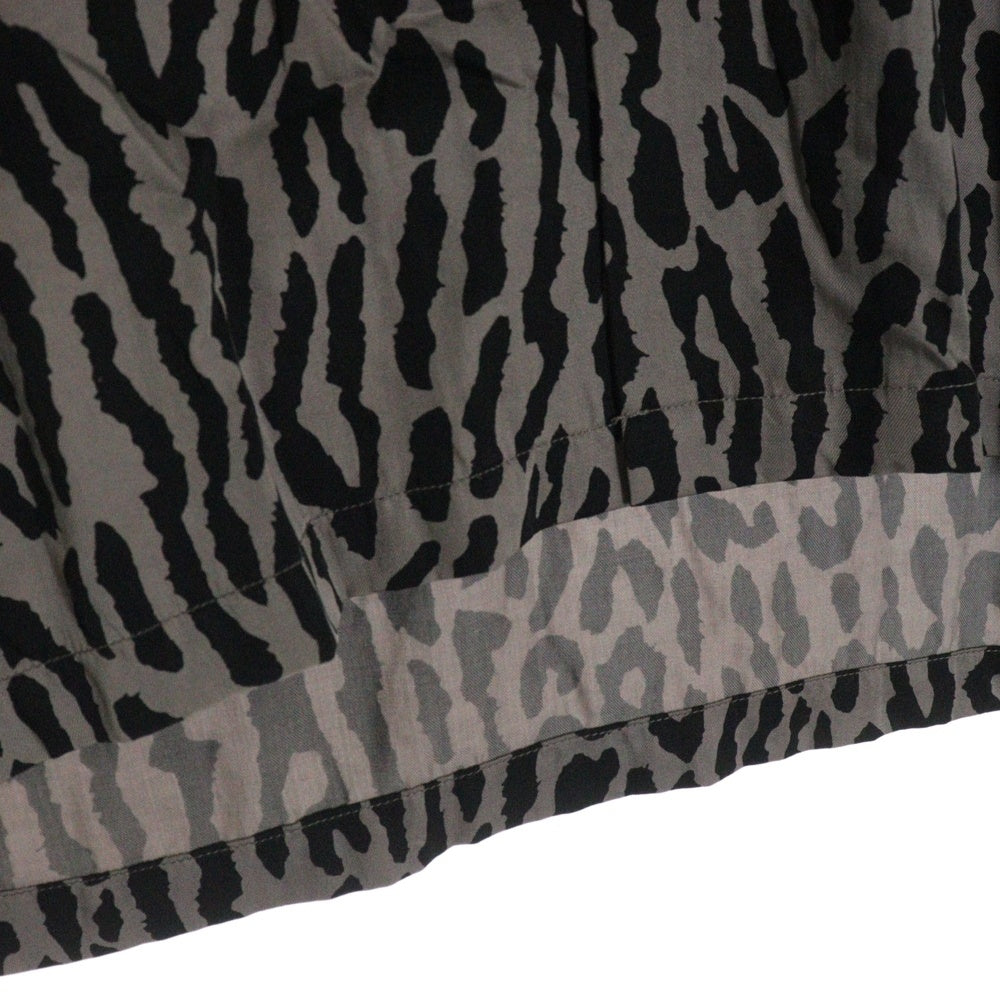 WACKO MARIA(ワコマリア) ×MINEDENIM 22MND-WM001-77-032 マインデニム レオパード柄 半袖シャツ 開襟シャツ グレー/ブラック