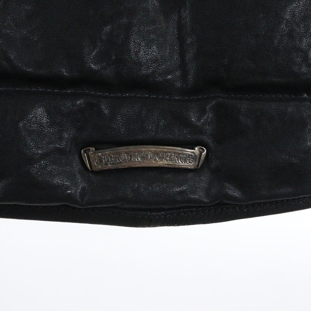 CHROME HEARTS(クロムハーツ) PUFFY WSTRN パフィウエスタン フレアニーオールレザーダウンベスト ブラック