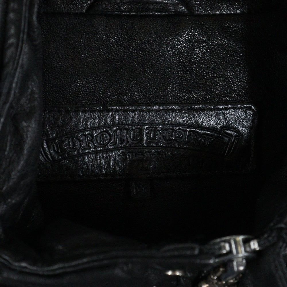 CHROME HEARTS(クロムハーツ) PUFFY WSTRN パフィウエスタン フレアニーオールレザーダウンベスト ブラック