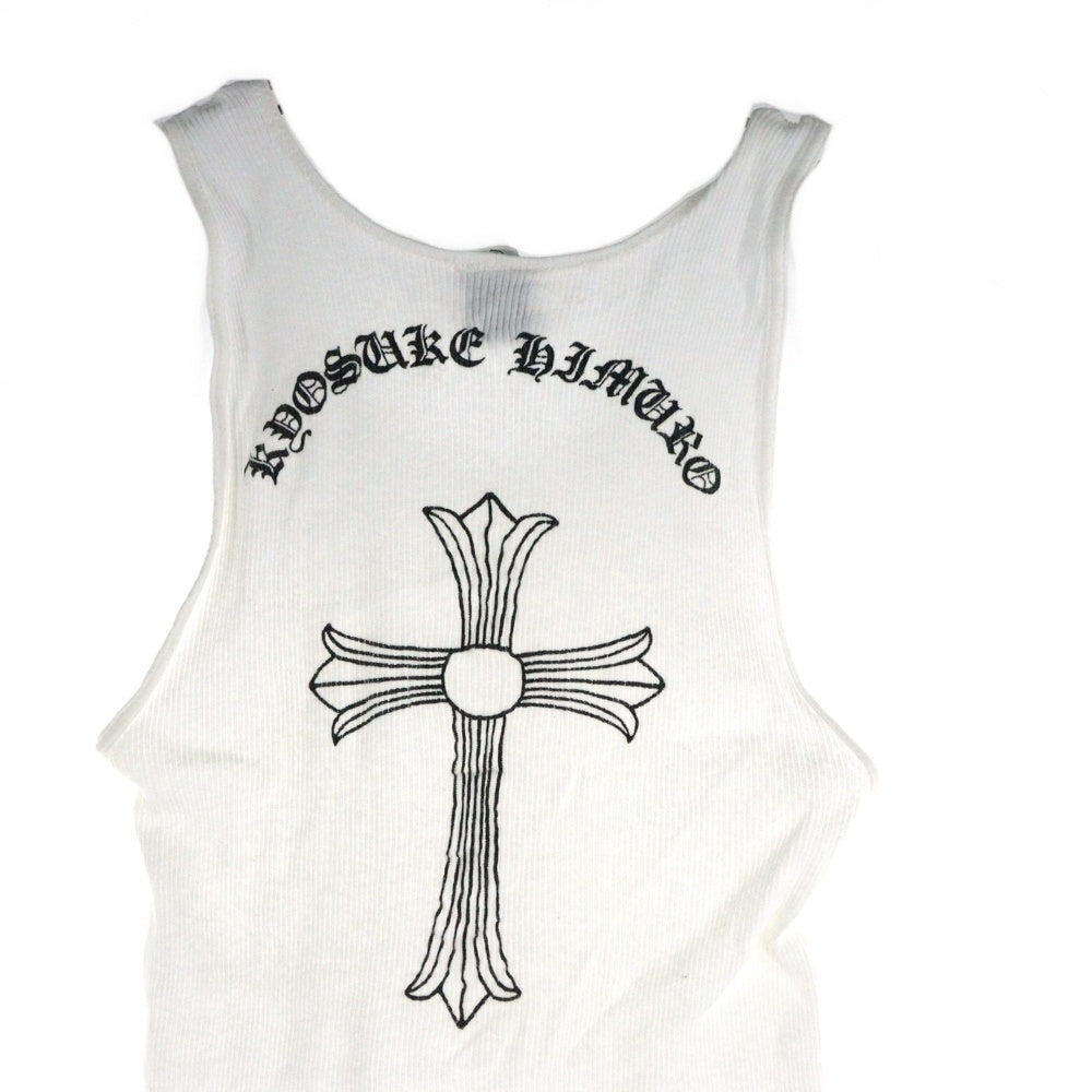 CHROME HEARTS(クロムハーツ) OLD オールド バックラージCHクロス リブタンクトップ ノースリーブ ホワイト
