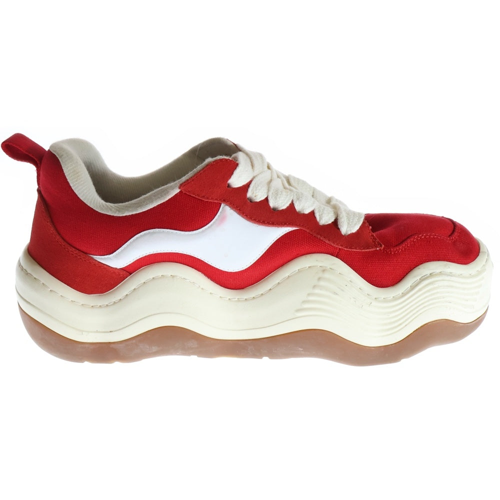 XHEYDAY(エックスヘイデイ) Triple Wavy Burgundy トリプル ウェイビー ローカットスニーカー シューズ レッド/ホワイト