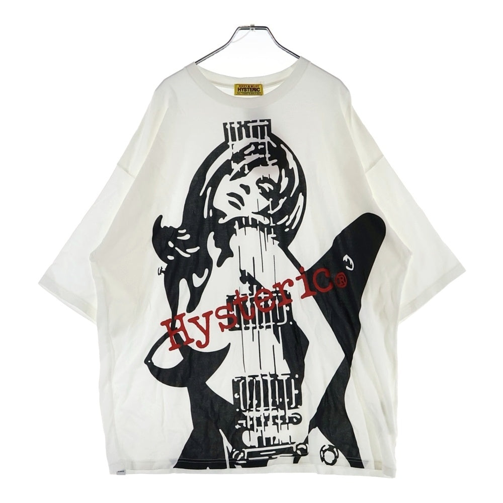 HYSTERIC GLAMOUR(ヒステリックグラマー) GUITAR GIRL 01243CO01ギターガール 半袖Tシャツ カットソー ホワイト