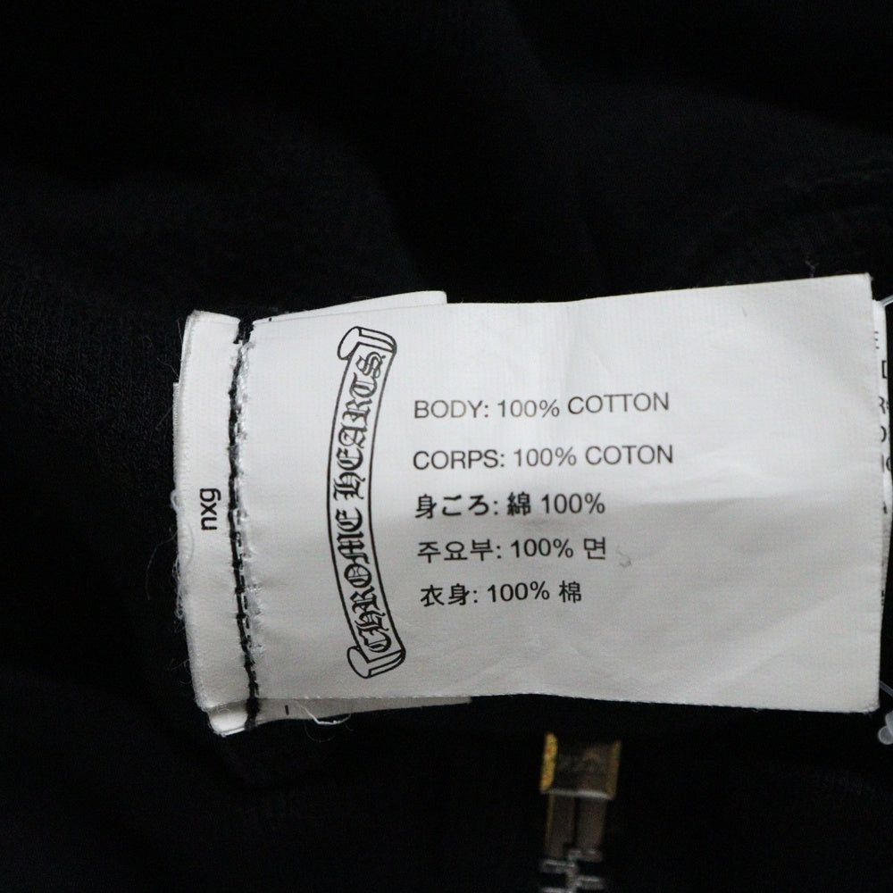 CHROME HEARTS(クロムハーツ) SWTSHRT HD ZIP SCROLL バックスクロール アームロゴ 裏地サーマルジップアップフーディーパーカー ブラック