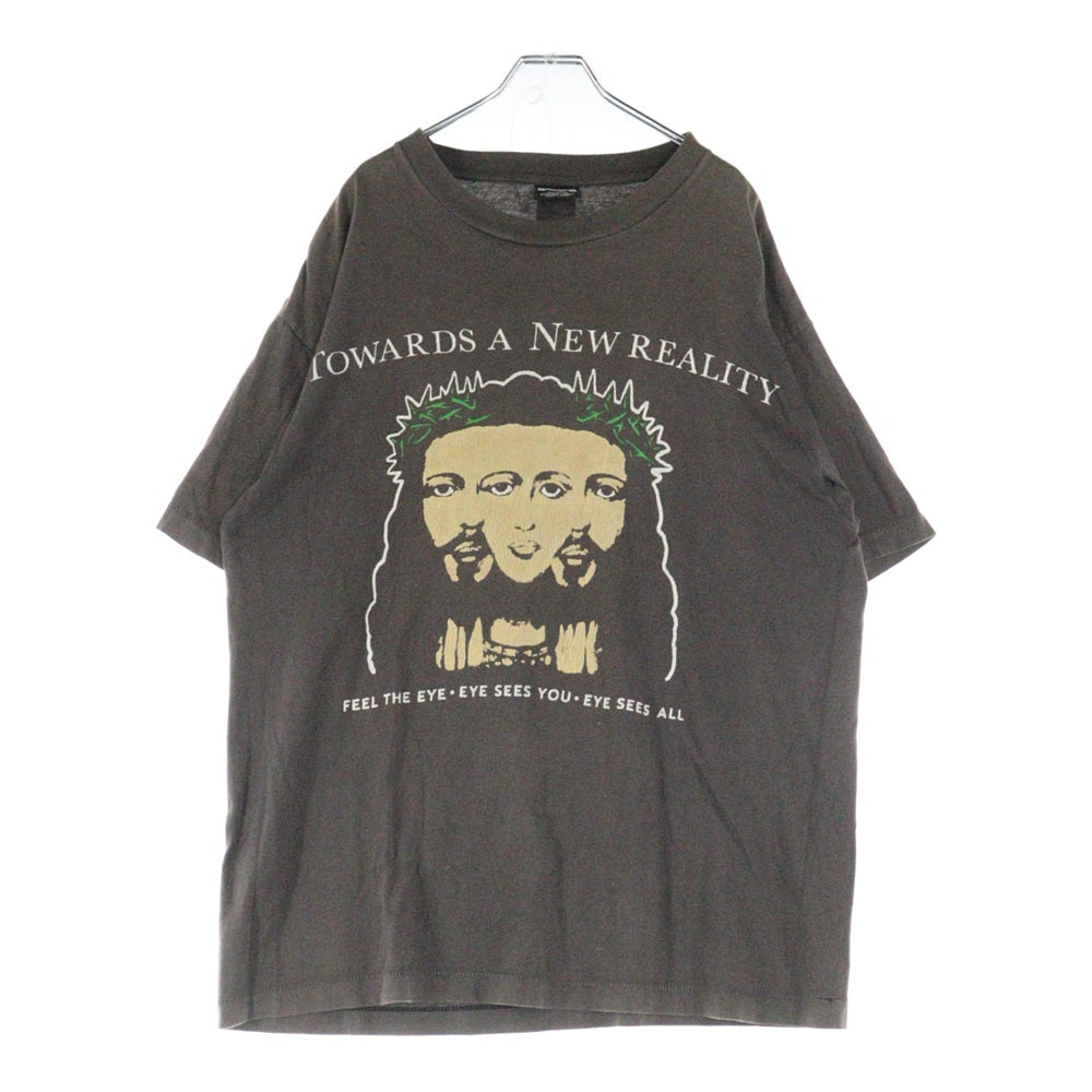 SAINT MICHAEL(セントマイケル) 21SS ヴィンテージ加工VISIONプリントTシャツ SM-S21-0000-006 半袖Tシャツ カットソー ブラウン