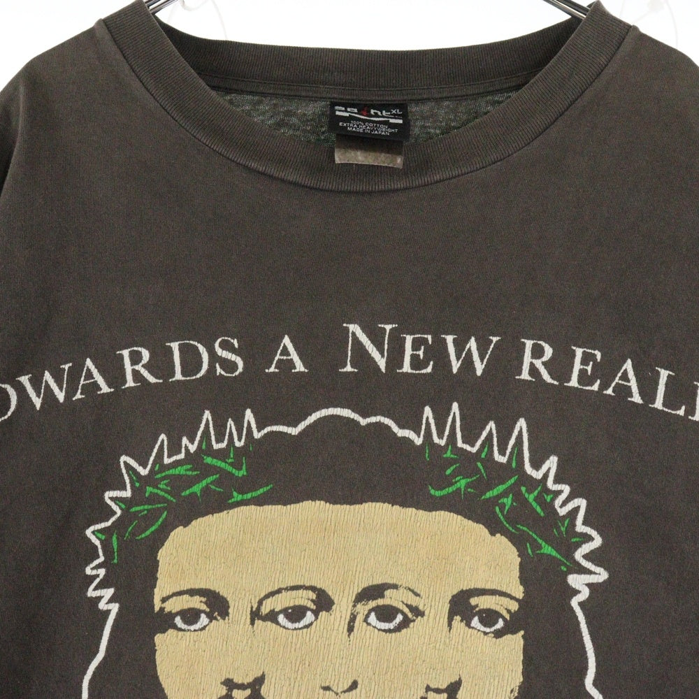 SAINT MICHAEL(セントマイケル) 21SS ヴィンテージ加工VISIONプリントTシャツ SM-S21-0000-006 半袖Tシャツ カットソー ブラウン